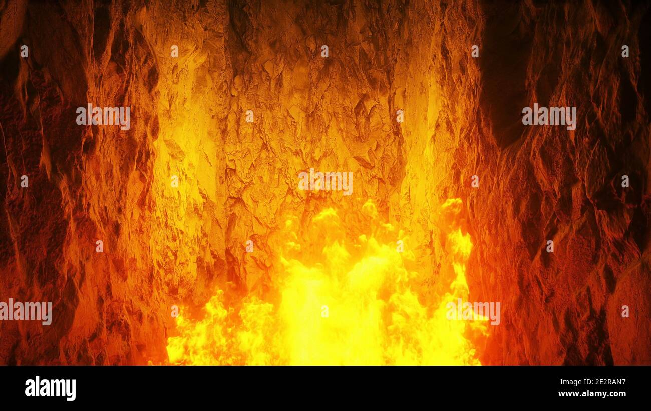 Hell gates. hell fire. Devil portal. Sinner. Religious concept. 3d ...