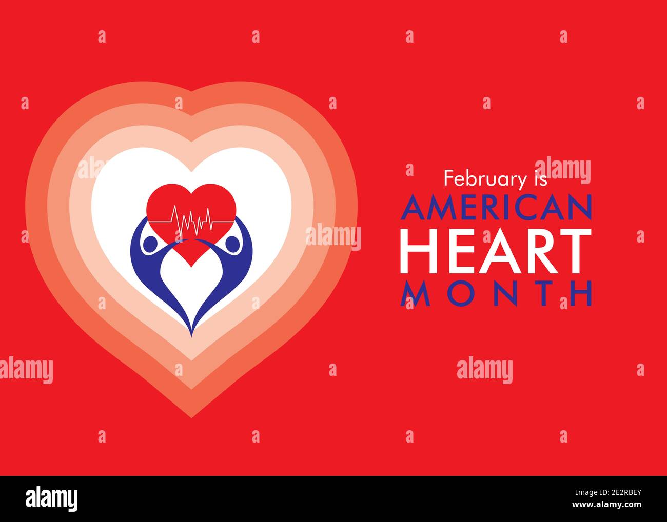 vector illustration of february is american heart month concept design