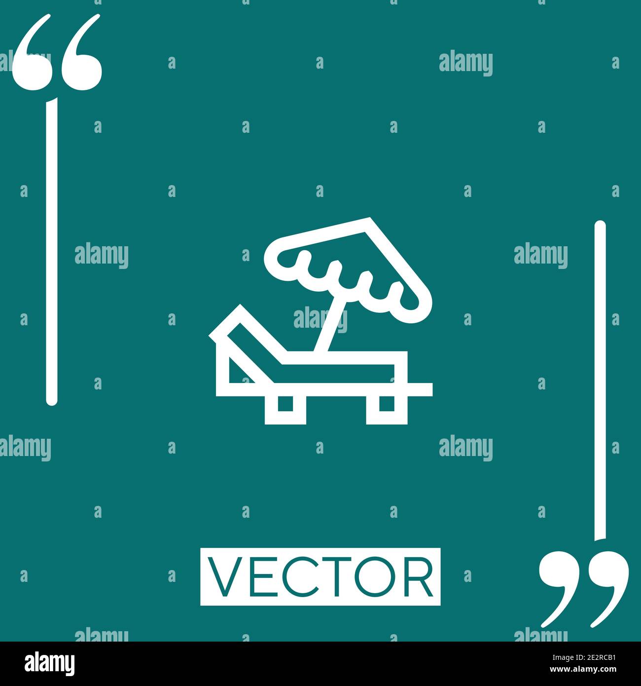 Sunbed vector icon Linear icon. Editable stroked line Stock Vector