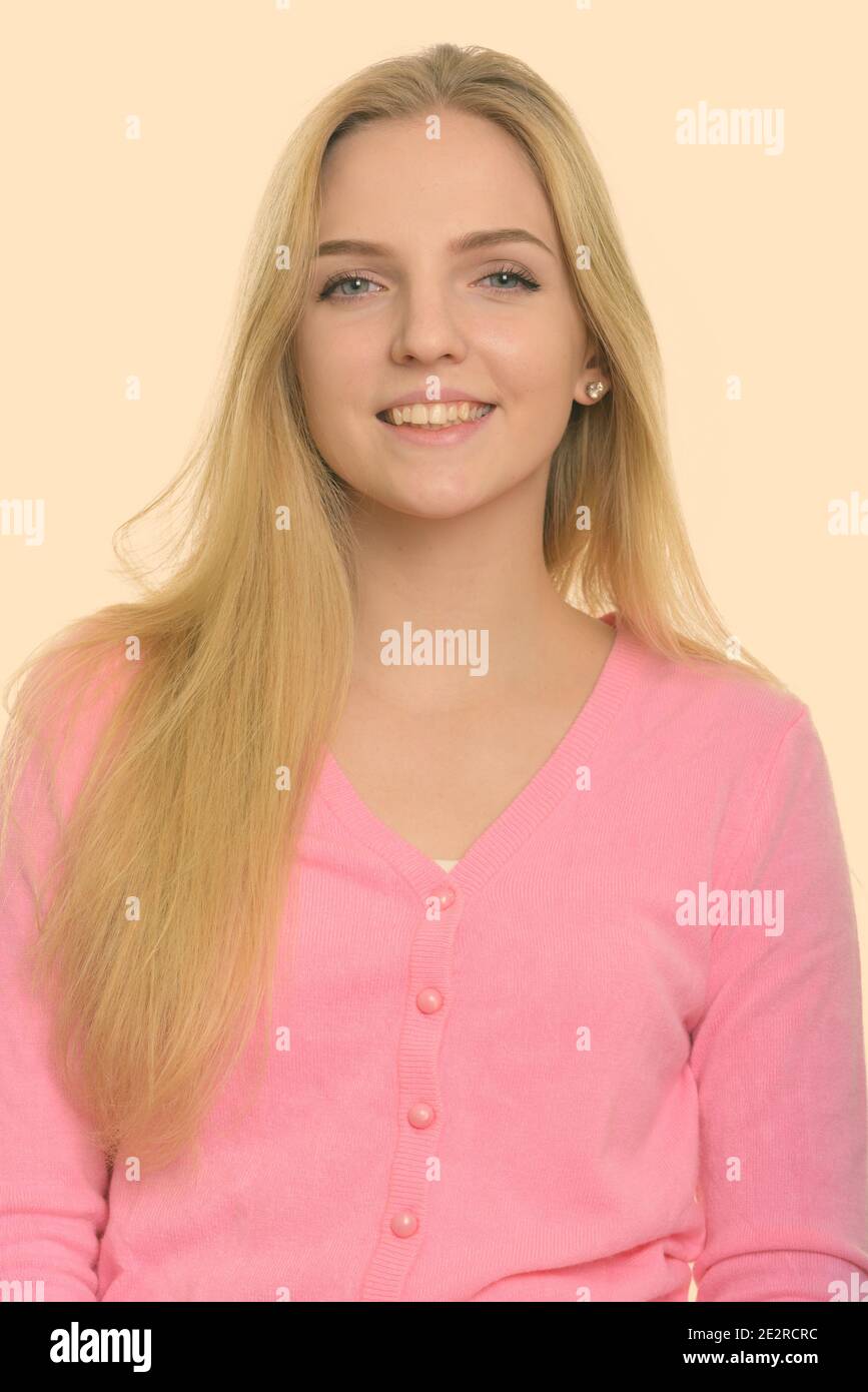 Happy blonde girl hi-res stock photography and images - Alamy