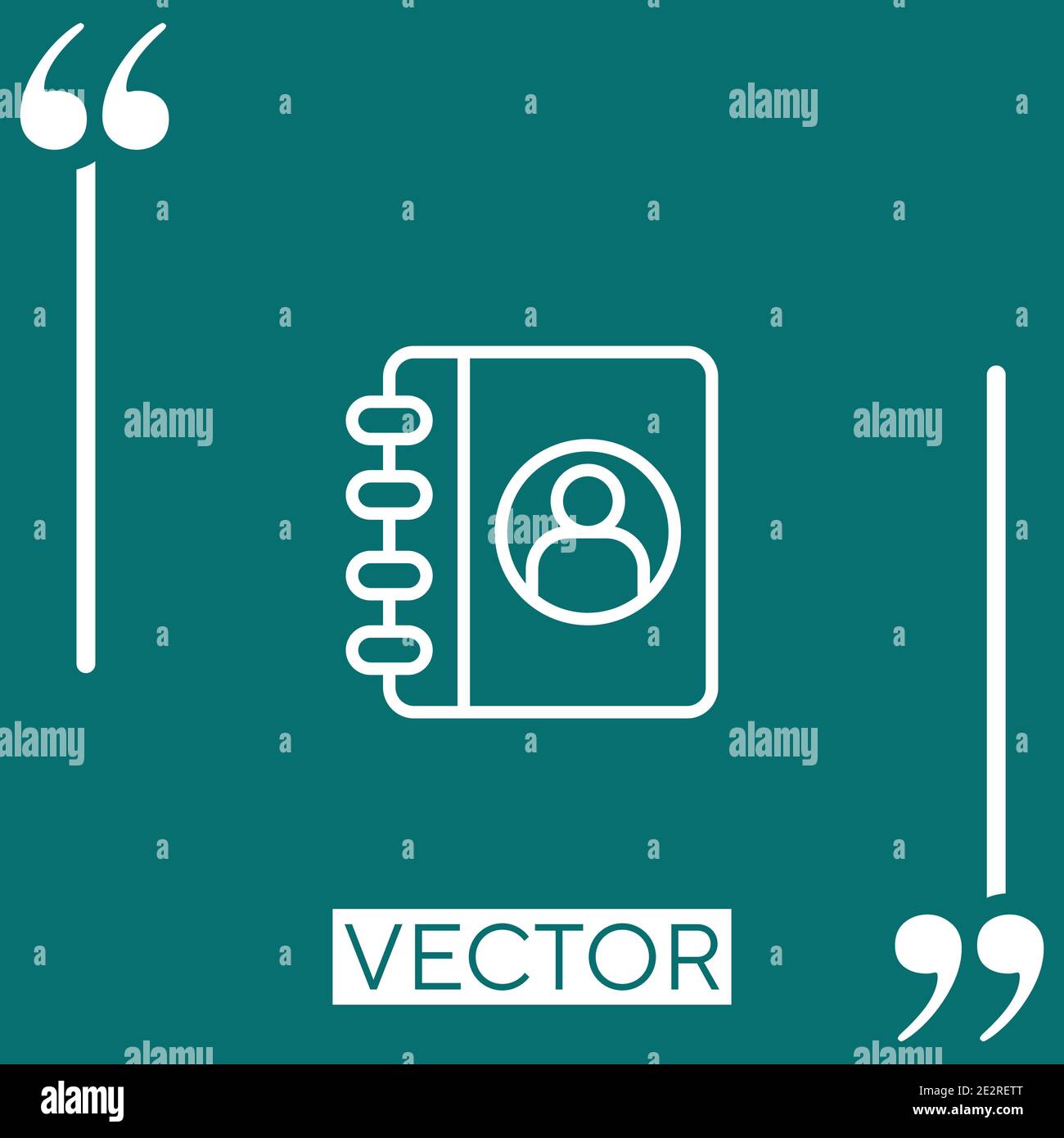 contacts book vector icon Linear icon. Editable stroke line Stock Vector