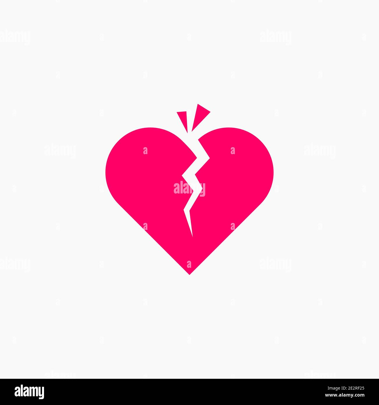 Single Broken Heart Love Crack Illustration Vector Template Stock Vector