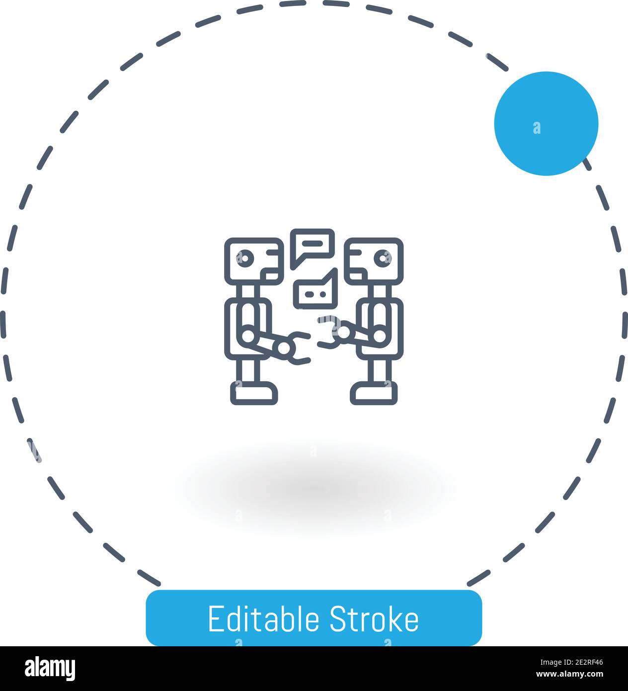 robots vector icon editable stroke outline icons for web and mobile Stock Vector