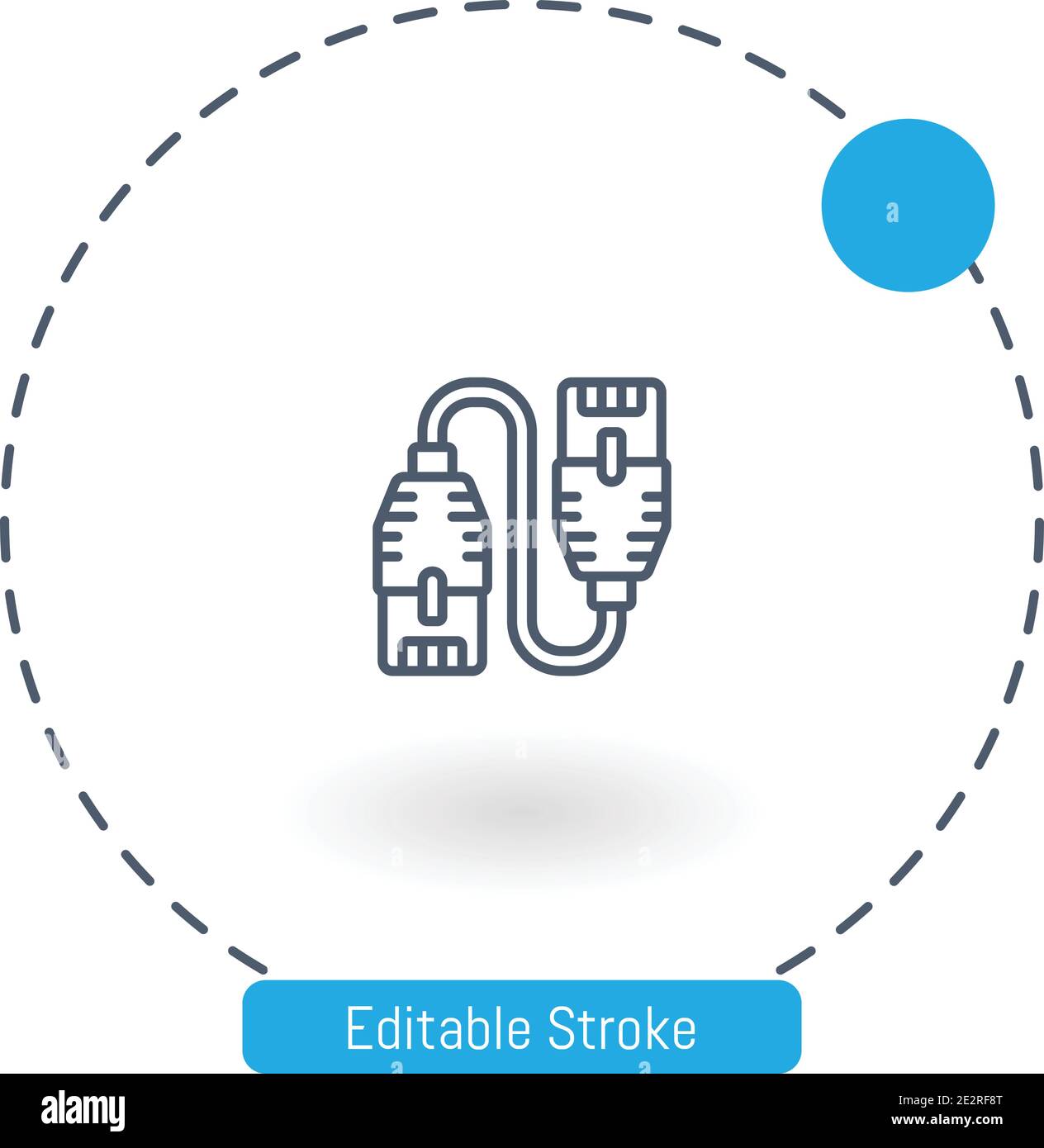 cable vector icon editable stroke outline icons for web and mobile Stock Vector