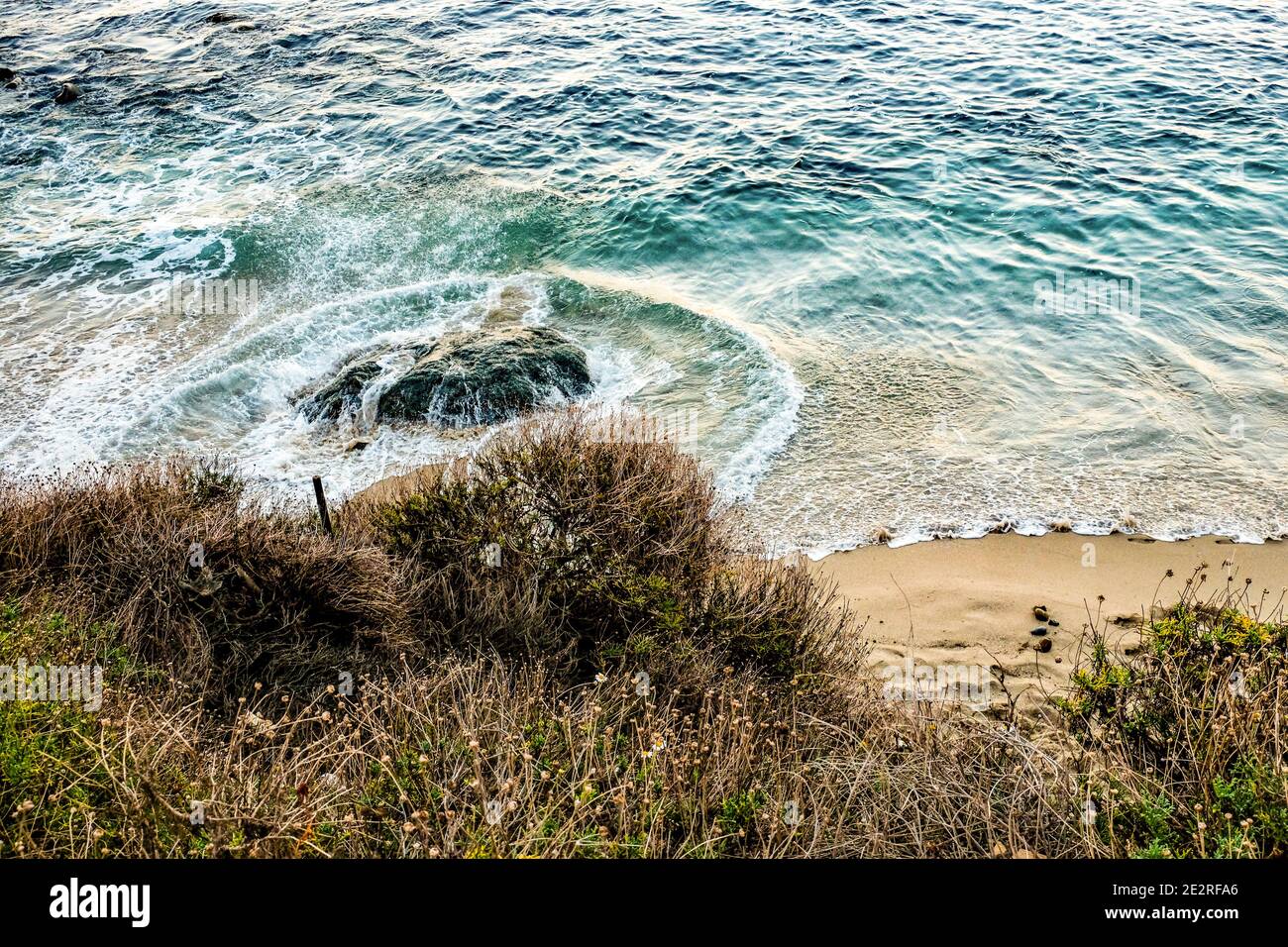 Surf at La Jolla Cove San Diego California splashing in concentric