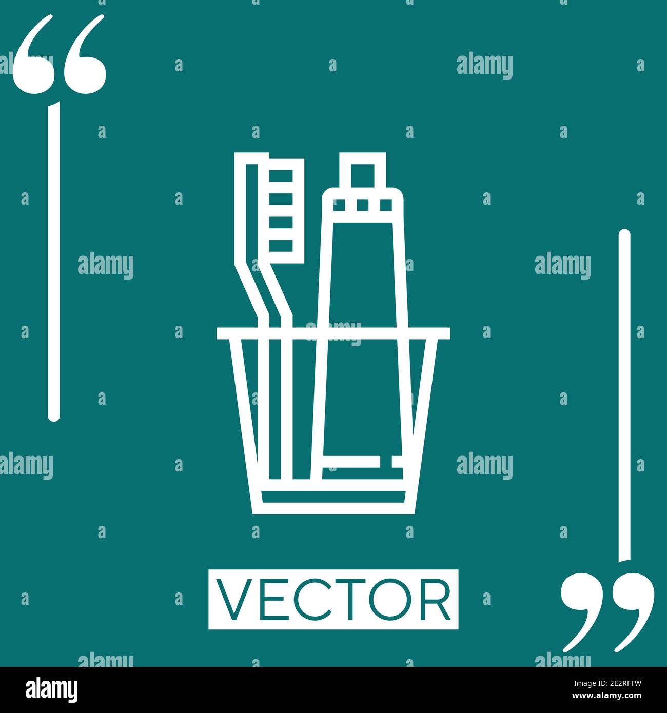 toothbrush vector icon Linear icon. Editable stroke line Stock Vector ...