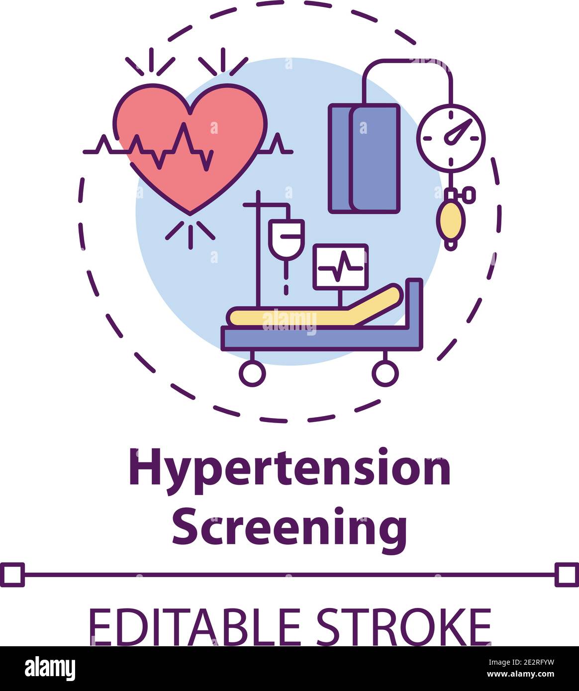 Hypertension screening concept icon Stock Vector