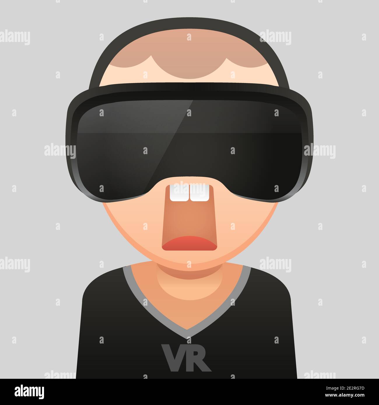 Virtual Reality glass headset ,Vector flat design Stock Vector