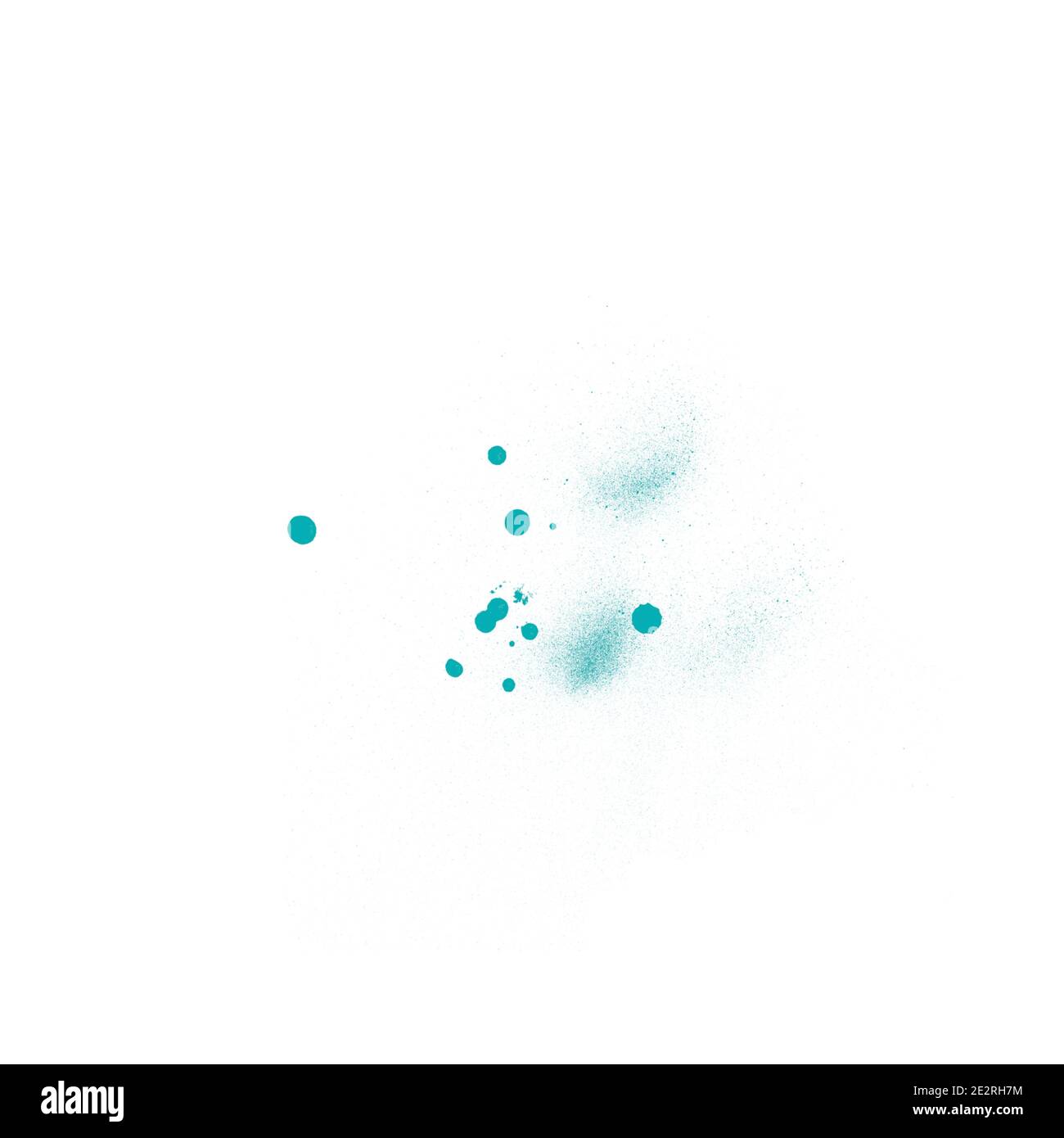 Beautiful turquoise paint drops isolated on white background Stock ...