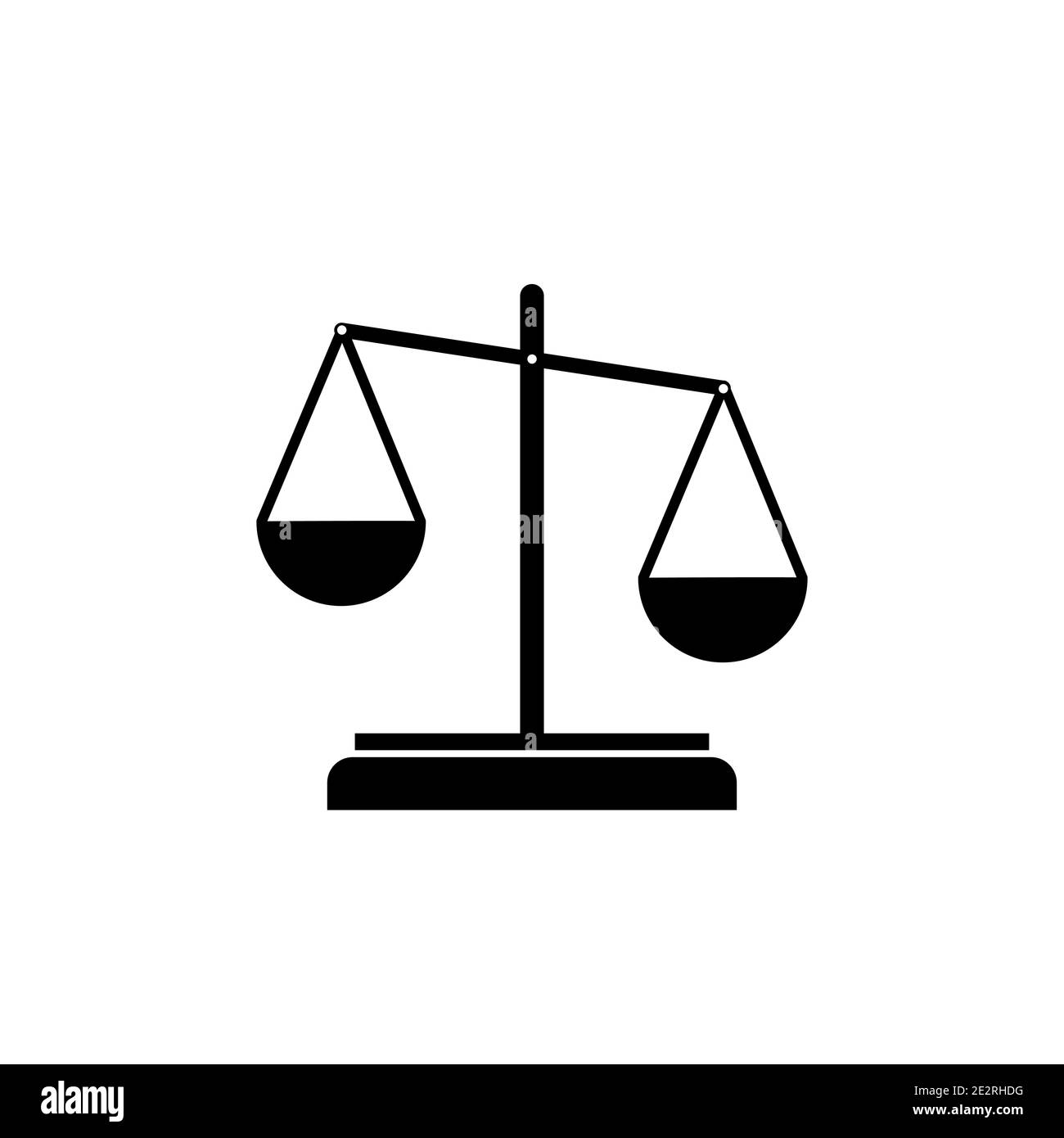 Scale of justice simple black icon isolated on white Stock Vector Image ...