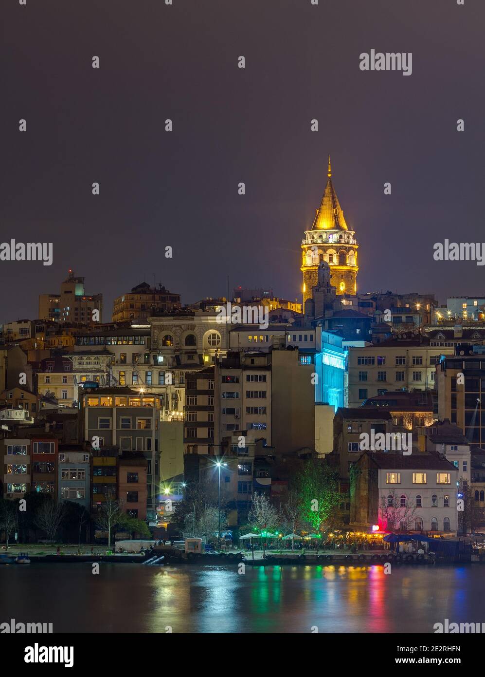 Night view of Galata Tower, Istanbul, Turkey Stock Photo - Alamy