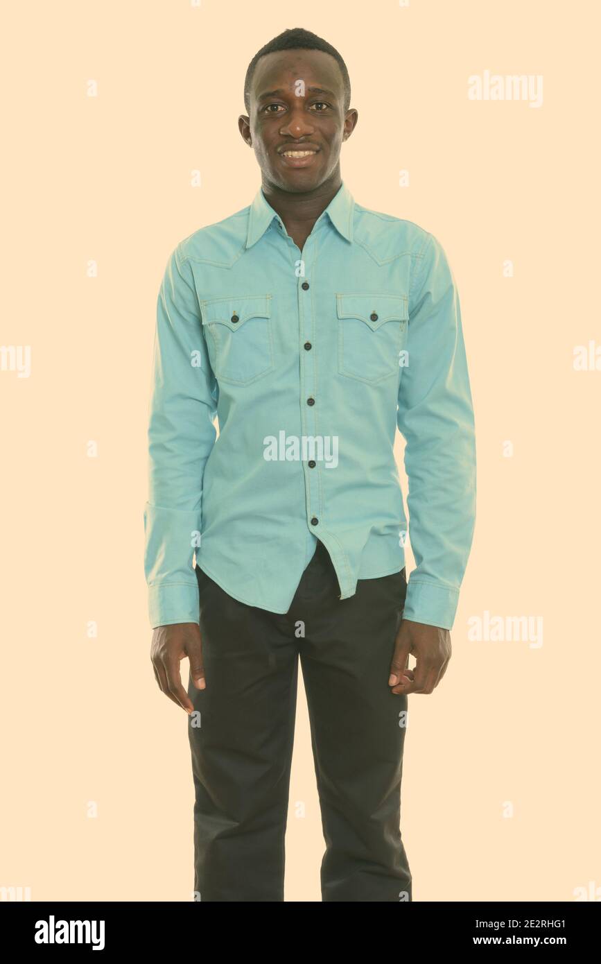 Portrait happy black man standing hi-res stock photography and images ...