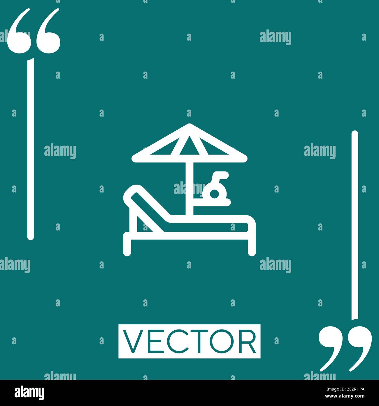 Sunbed vector icon Linear icon. Editable stroke line Stock Vector
