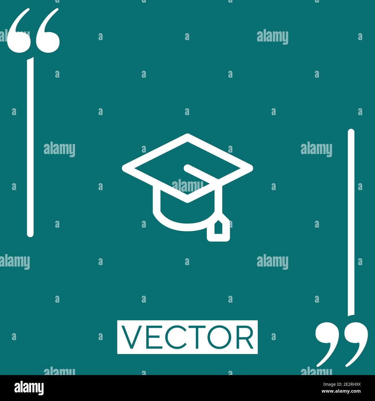 mortarboard vector icon Linear icon. Editable stroked line Stock Vector