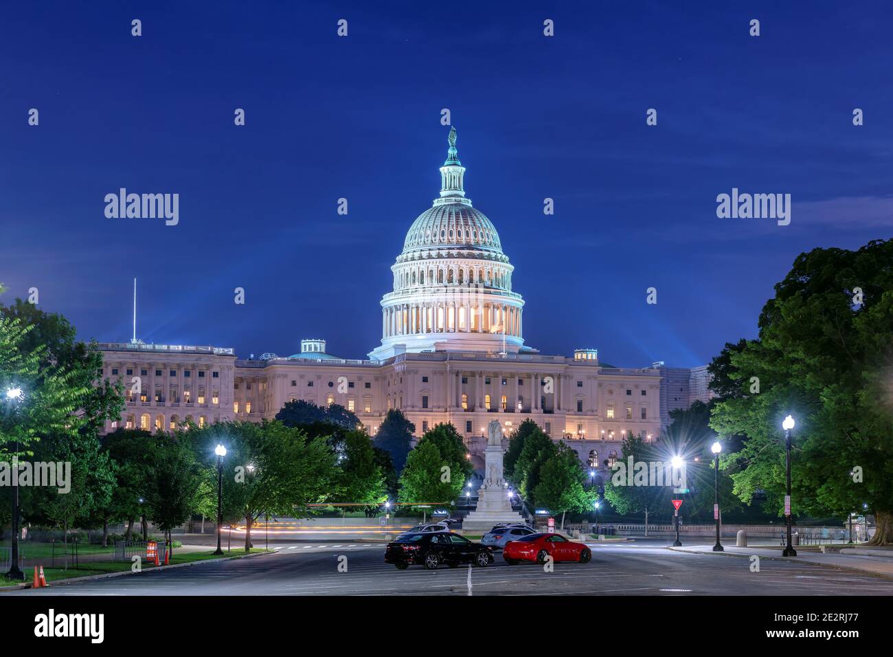 The United States Capitol building at night, Washington DC, USA. Stock Photo