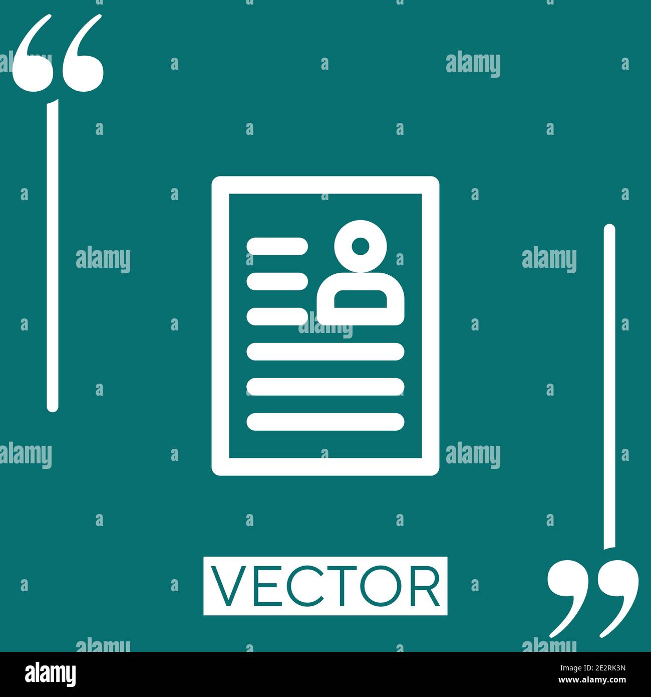 CV vector icon Linear icon. Editable stroked line Stock Vector