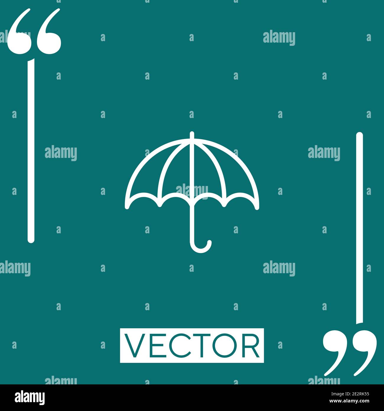 open umbrella Linear icon. Editable stroke line Stock Vector