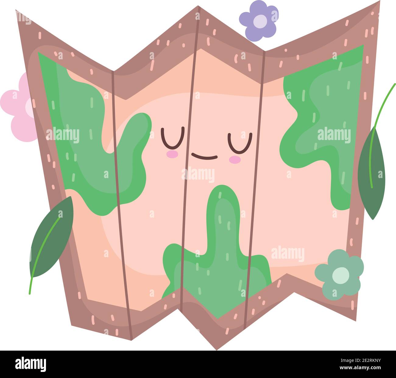 camping navigation map travel in cartoon style design vector ...
