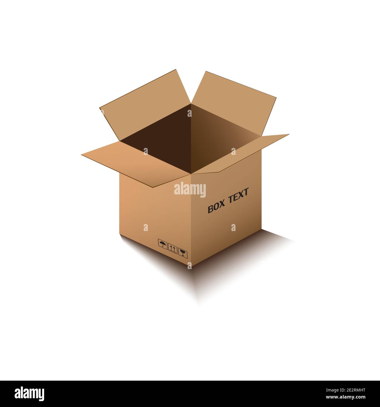 corton box, postal packing, box on white background, vector illustration Stock Vector