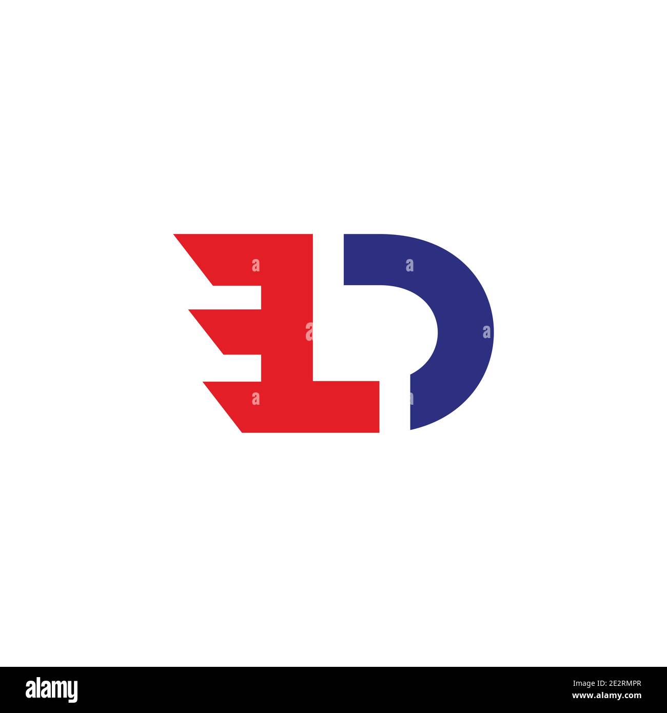 abstract letter ld simple motion geometric logo vector Stock Vector