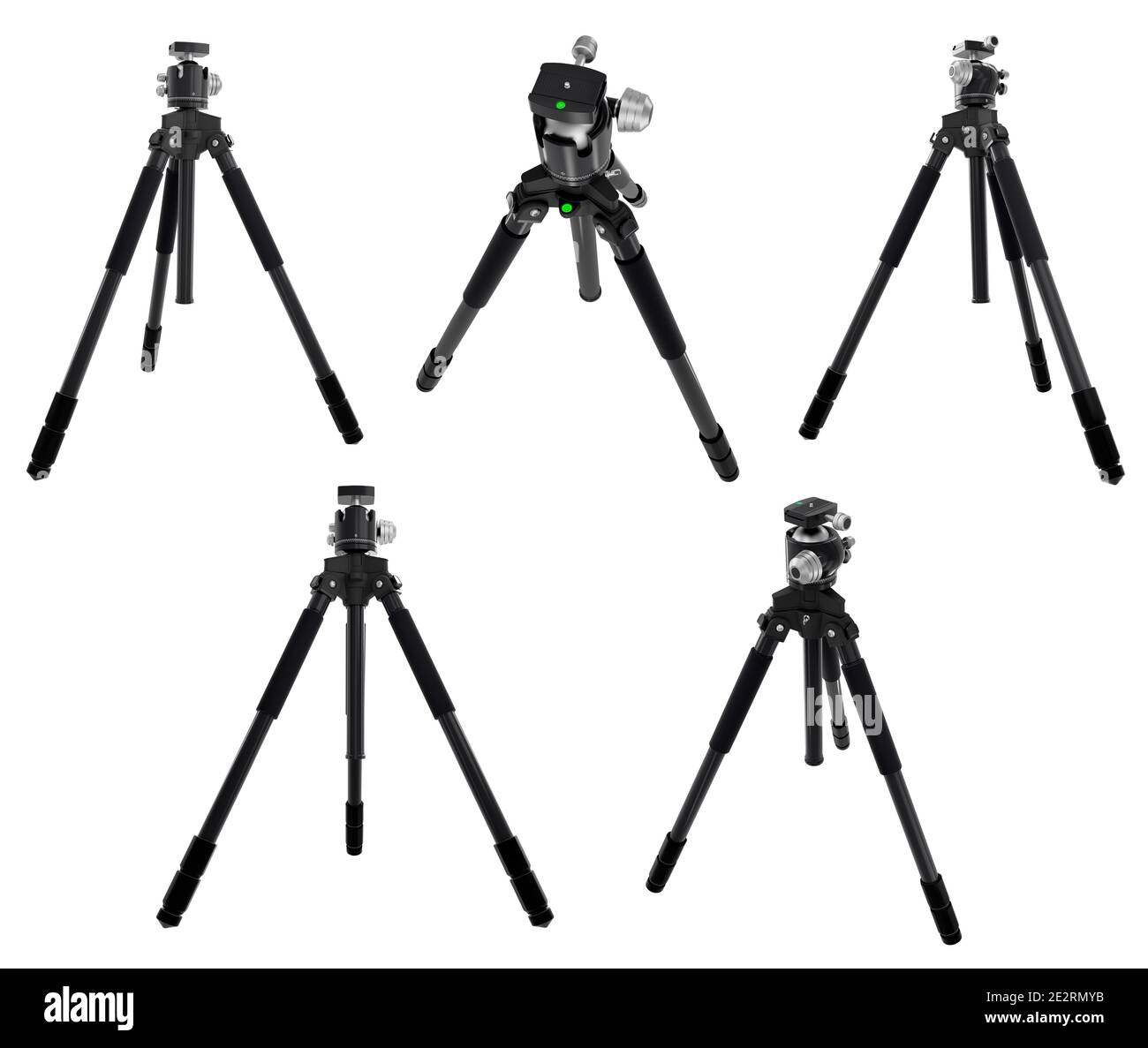 Photo and video tripod with smartphone adapter and quick release plate