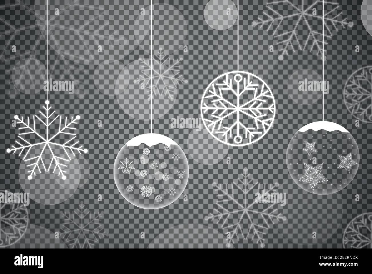 Christmas ornaments made from snowflakes vector illustration Stock ...