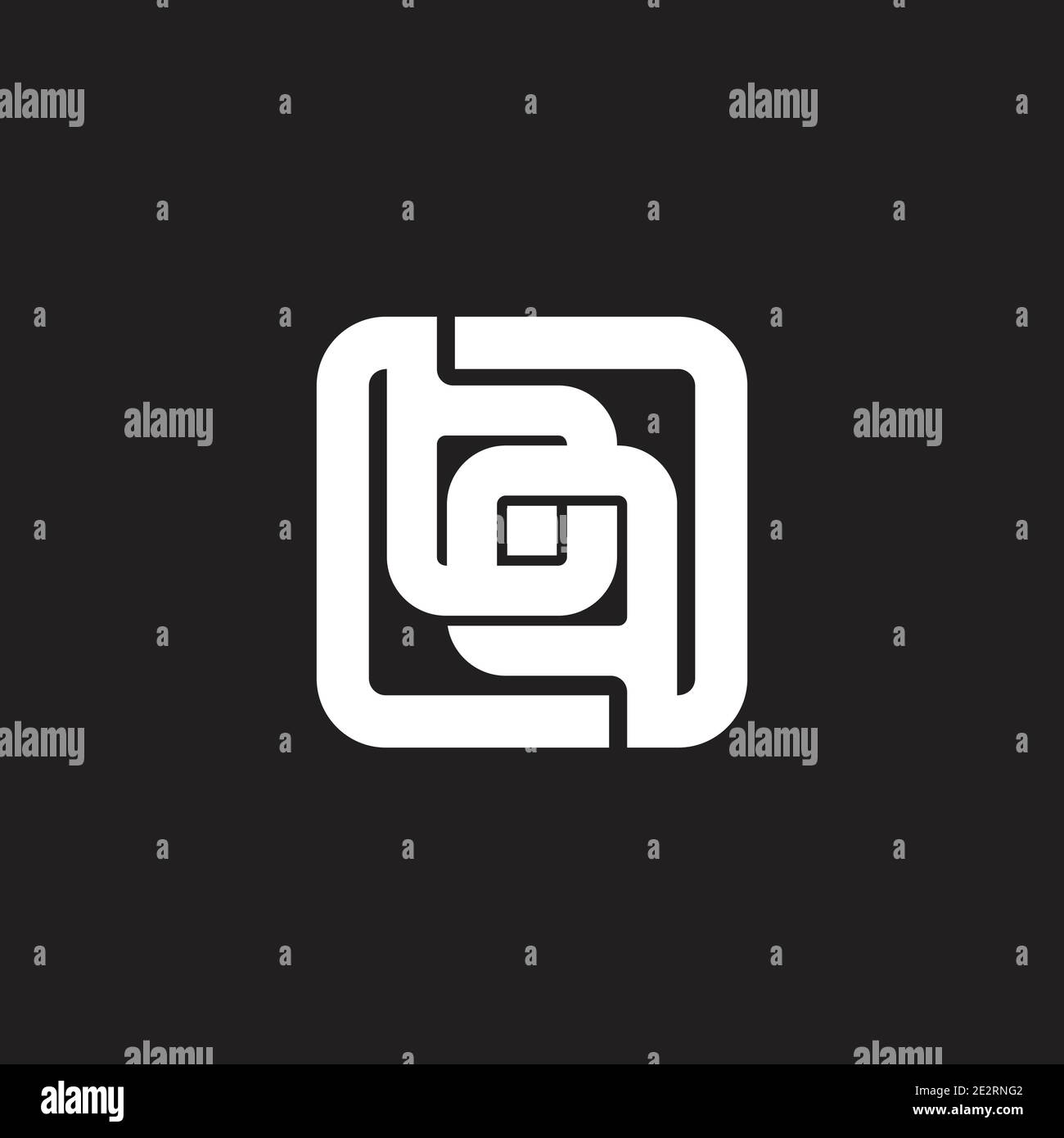 letter bq square linear geometric dot design logo vector Stock Vector