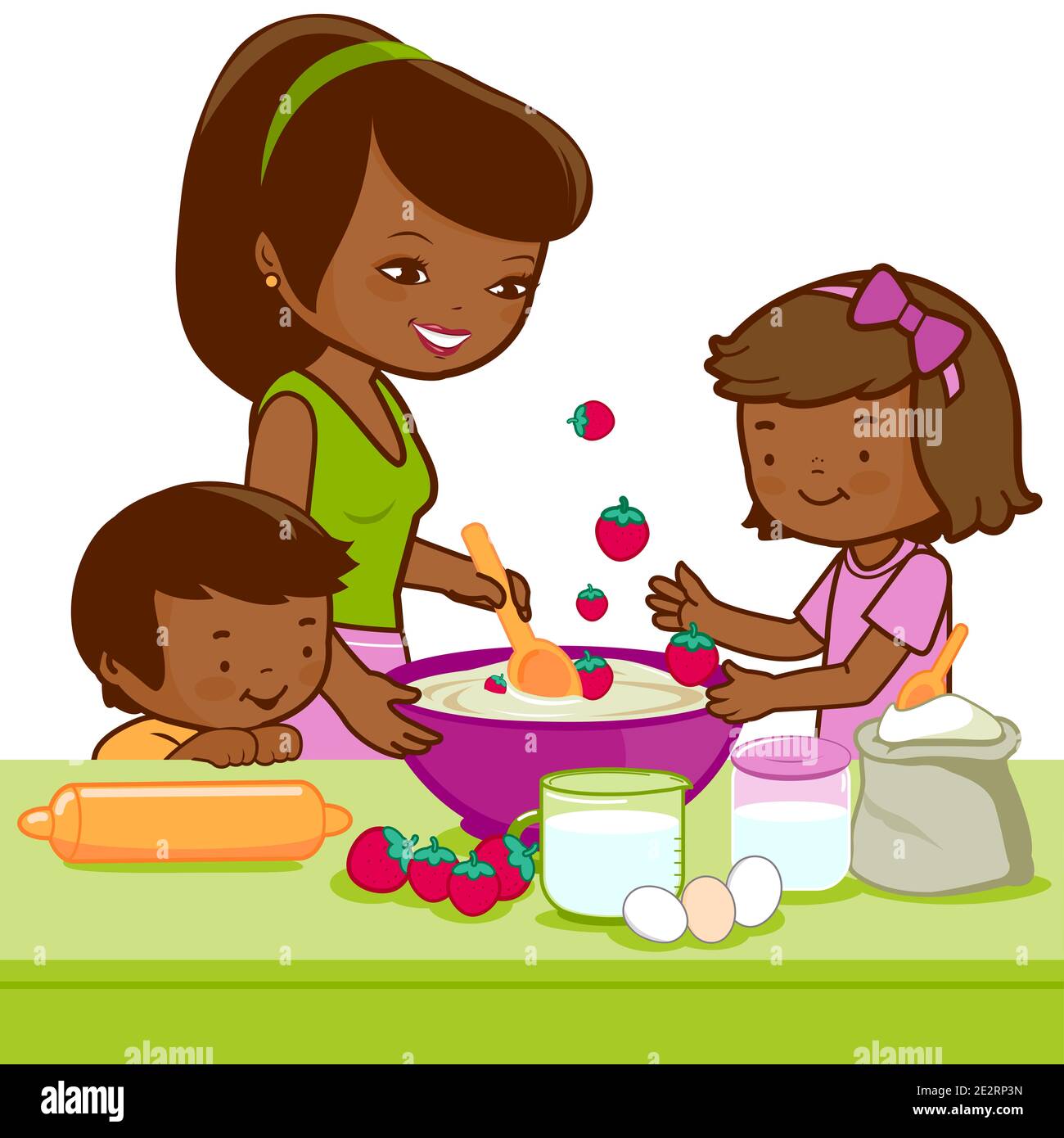 Illustration kids cooking in kitchen hi-res stock photography and images -  Alamy, image size:1300x1390