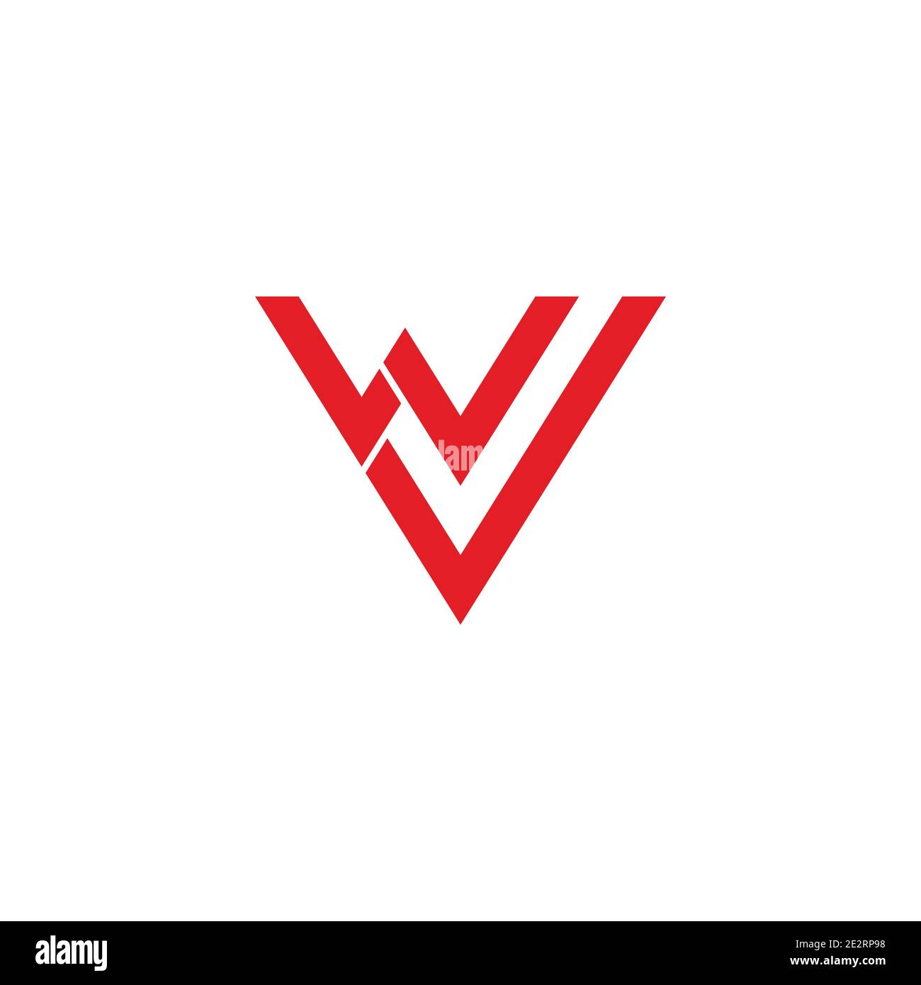 letter wj simple triangle geometric line logo vector Stock Vector