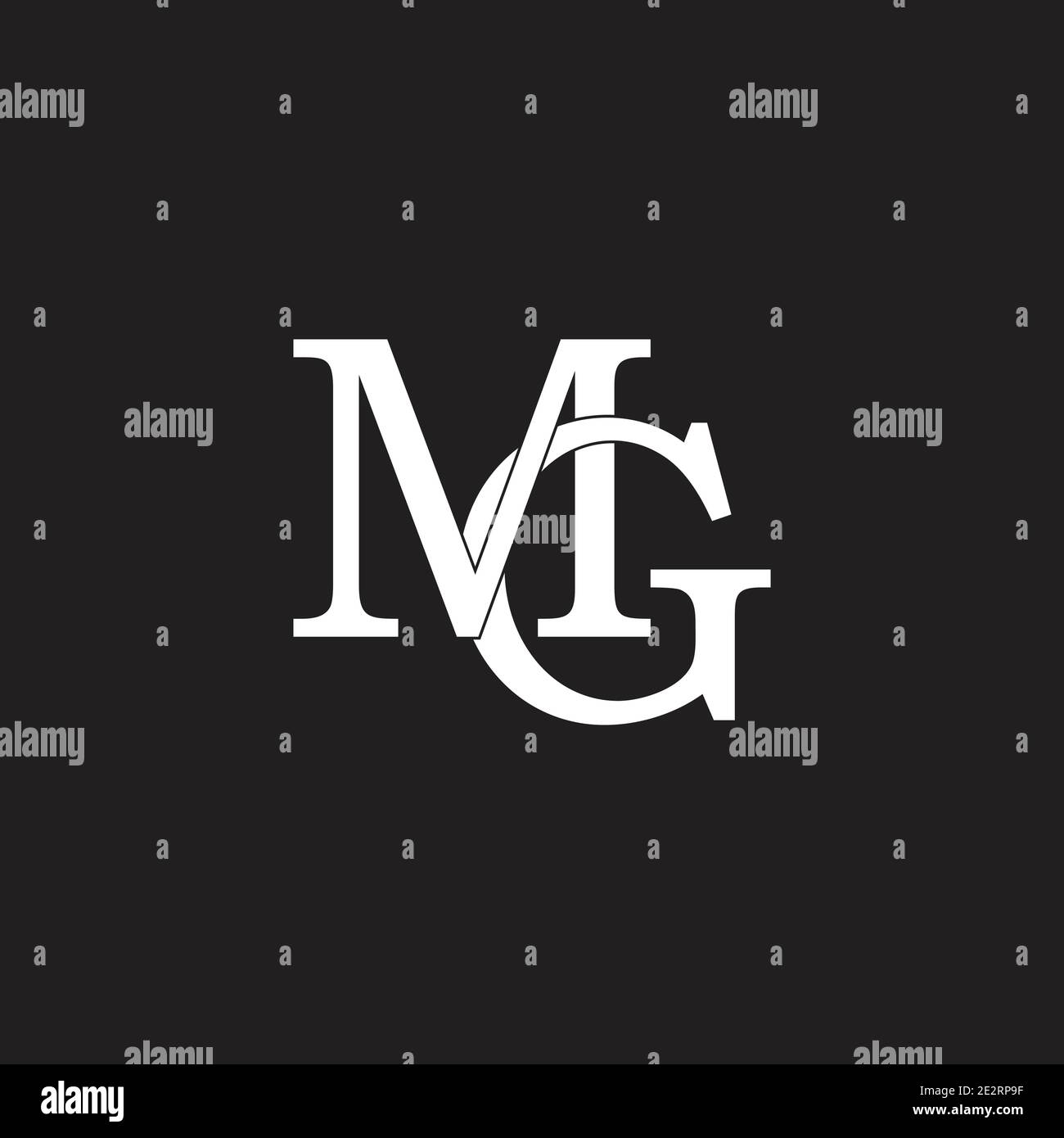 letter mg linked overlapping logo vector Stock Vector
