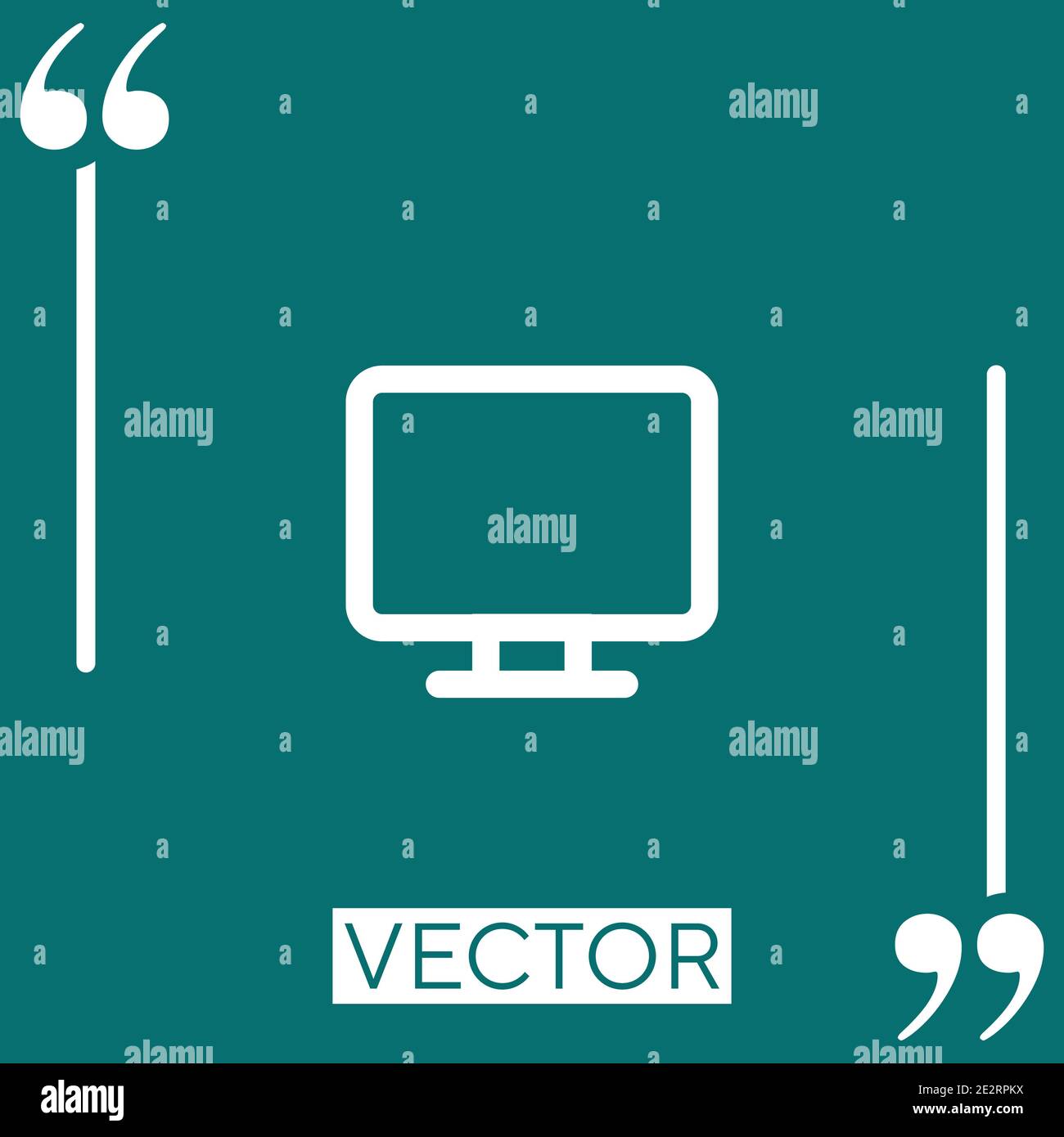 monitor outline Linear icon. Editable stroke line Stock Vector