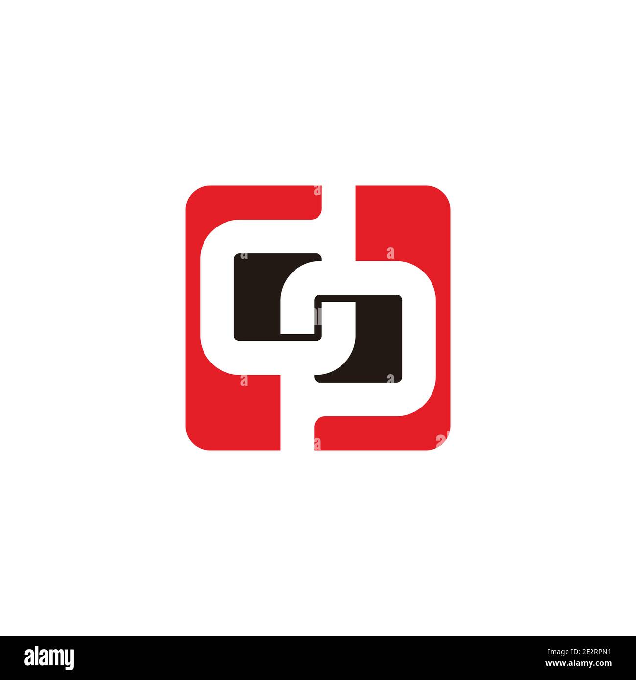 letter dp abstract negative space geometric logo vector Stock Vector