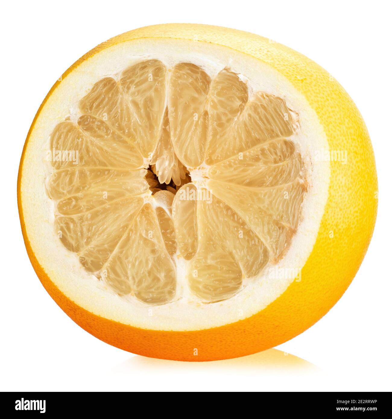 Fresh half pomelo citrus fruit isolated on white background. File