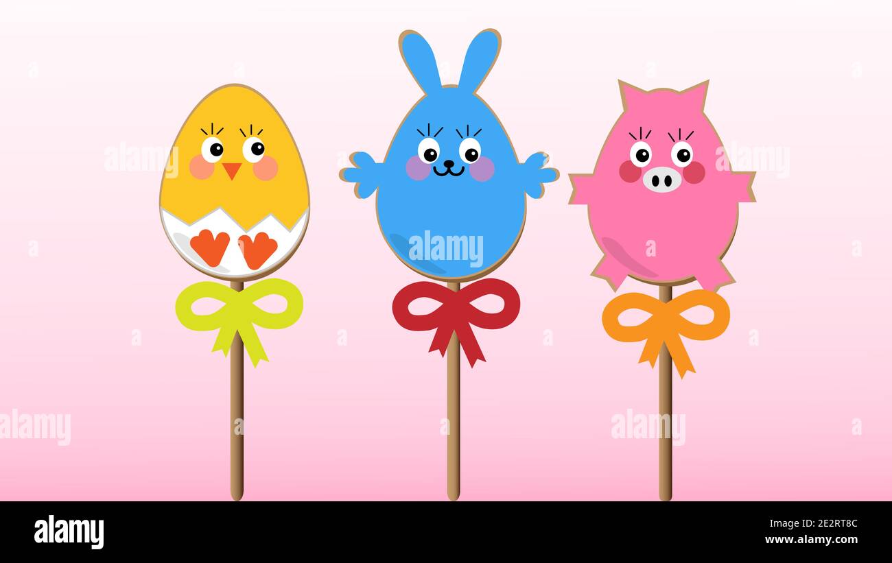 Happy easter cookie eggs vector illustration eps.10 Stock Vector