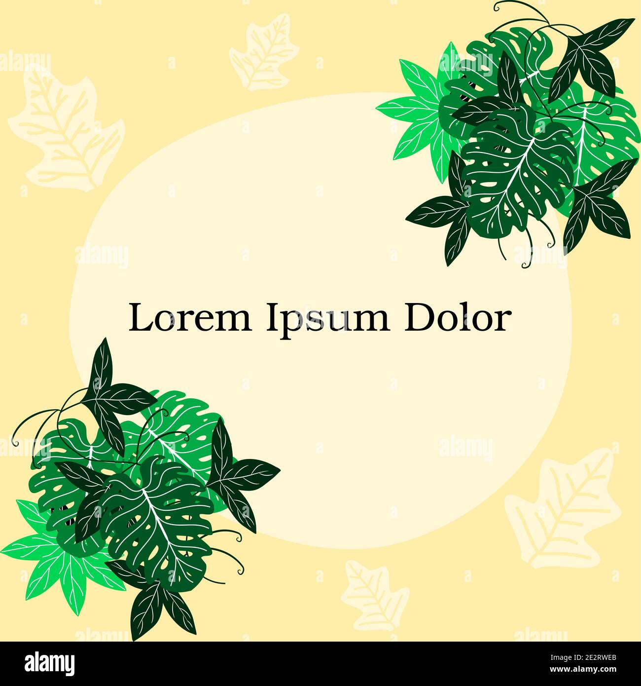 Post template in botanical theme Stock Vector