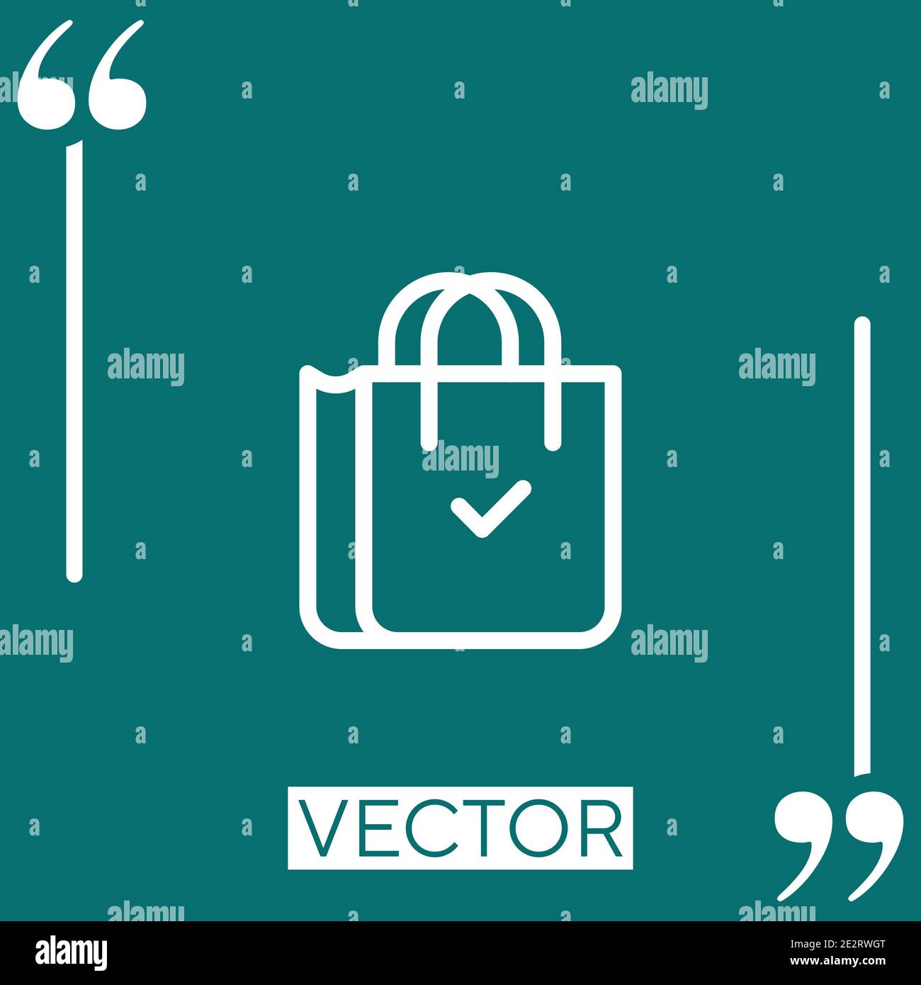 shopping bag vector icon Linear icon. Editable stroke line Stock Vector