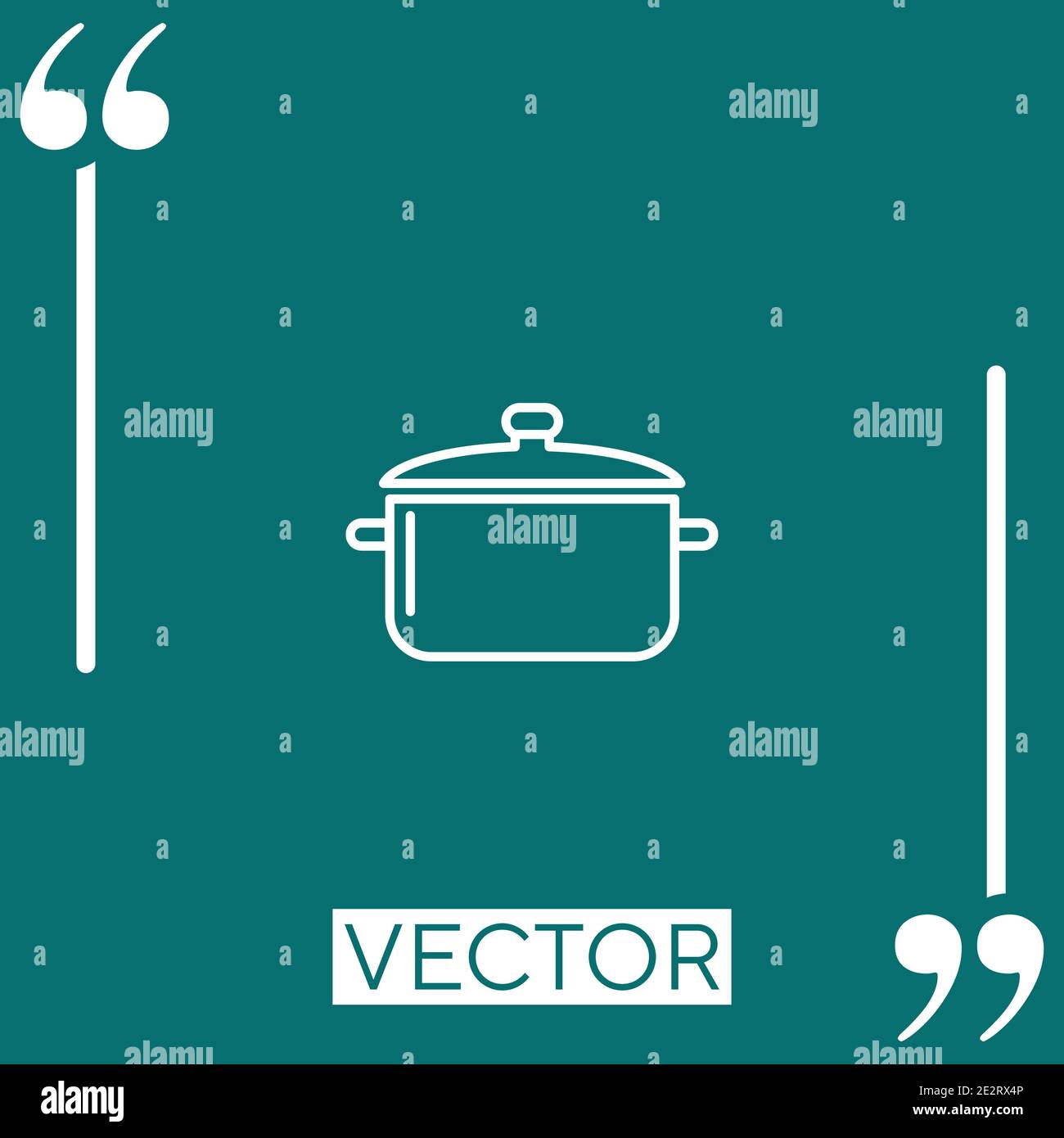 pot and lid vector icon Linear icon. Editable stroke line Stock Vector