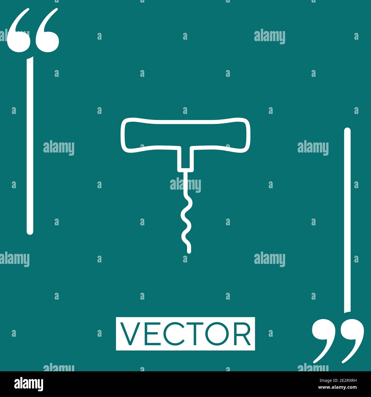 corkscrew bottle Linear icon. Editable stroke line Stock Vector
