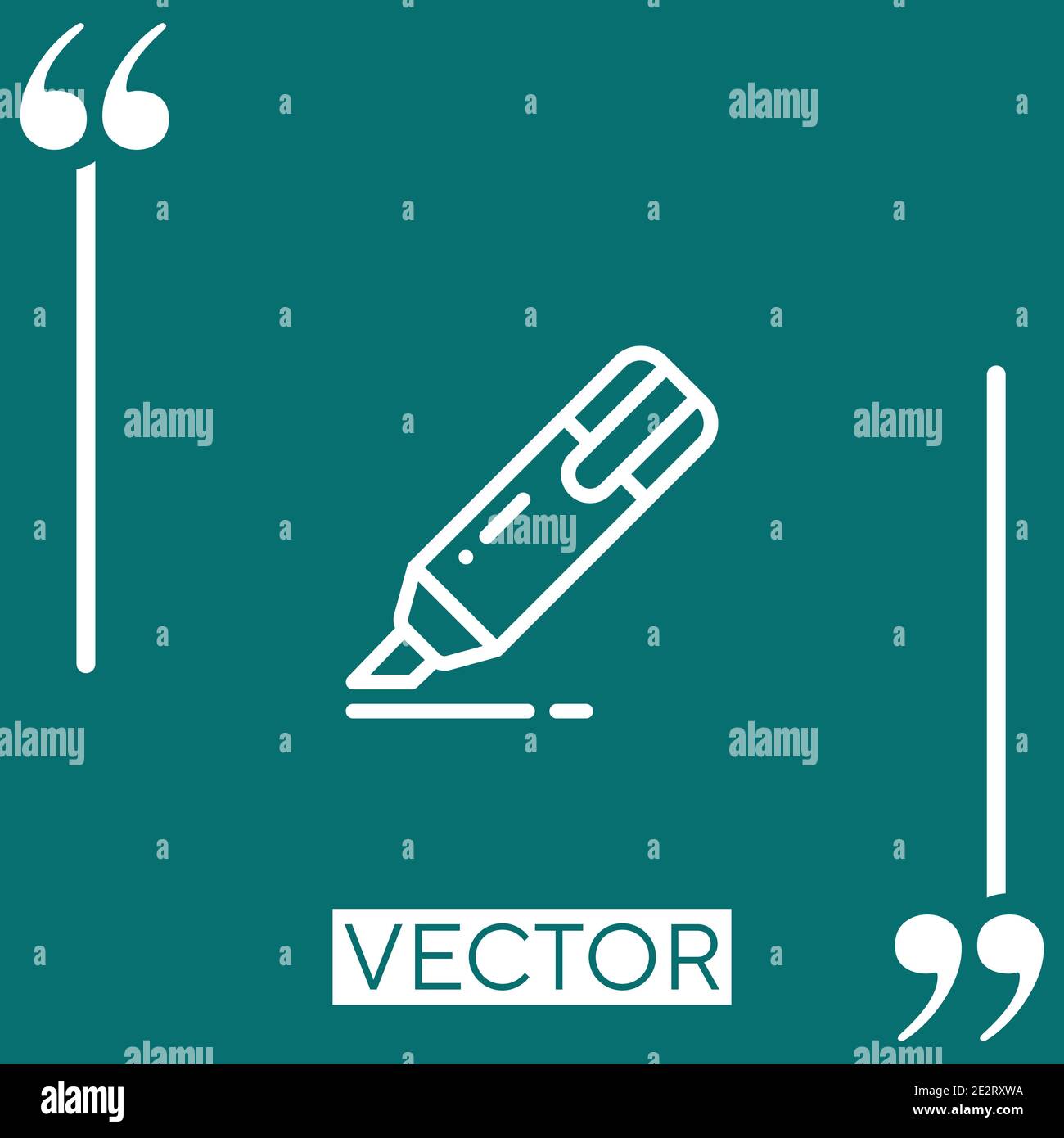 highlighter vector icon Linear icon. Editable stroke line Stock Vector