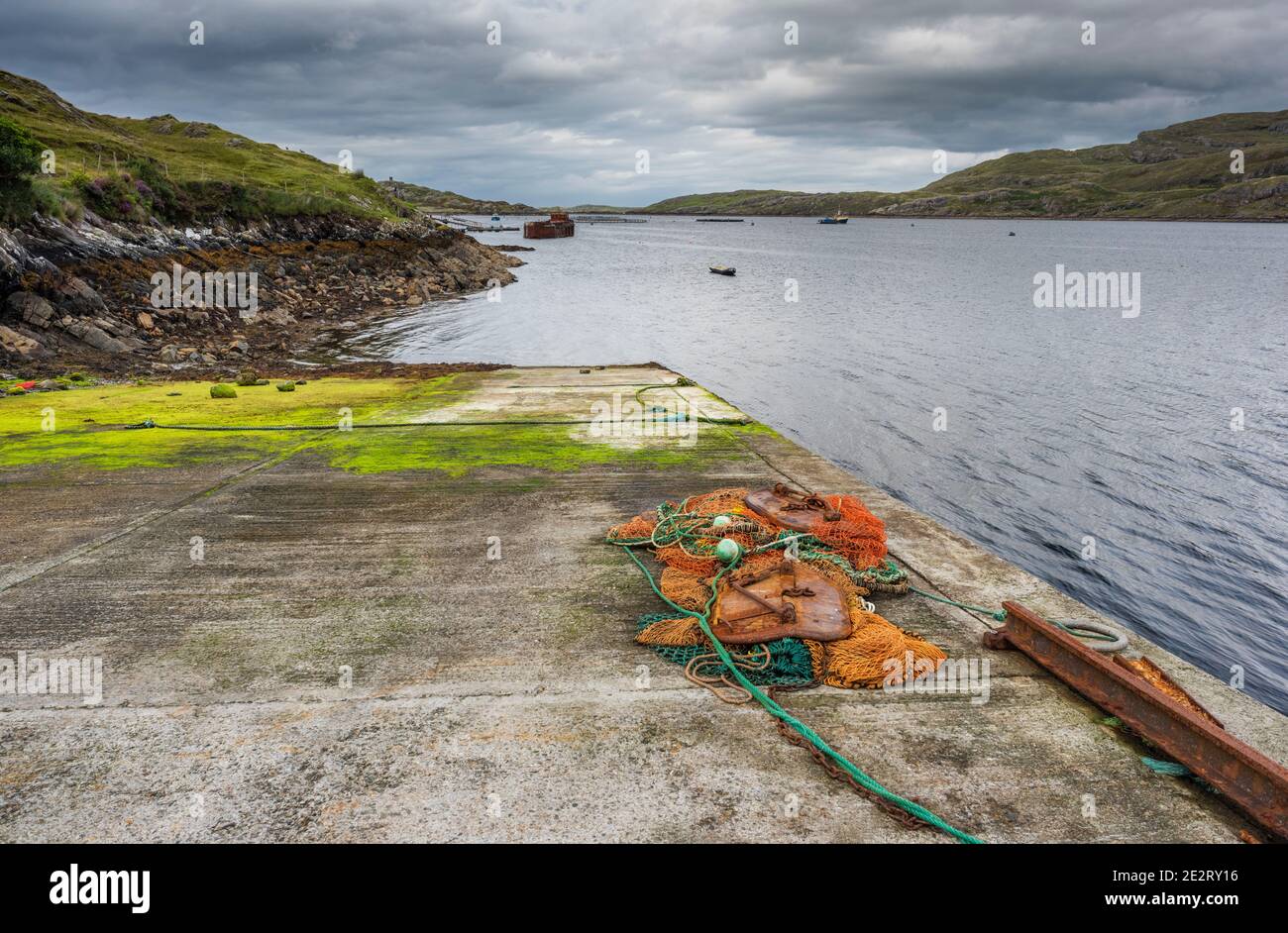 The fishing village of Little KIllary near the mouth of Killary Harbour, Connemara, County Galway, Ireland Stock Photo