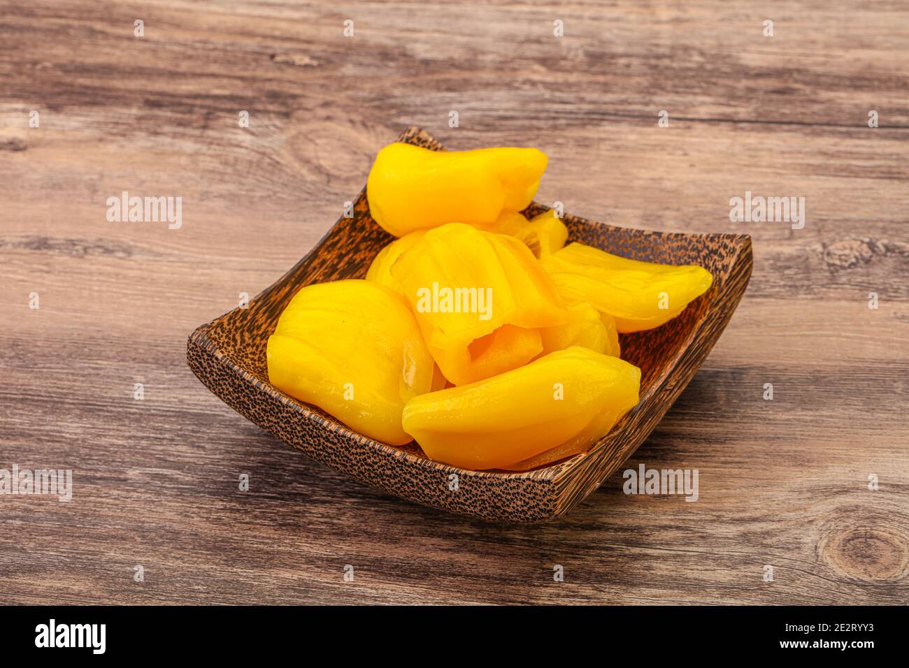 Canned Jackgruit snack in the bowl Stock Photo