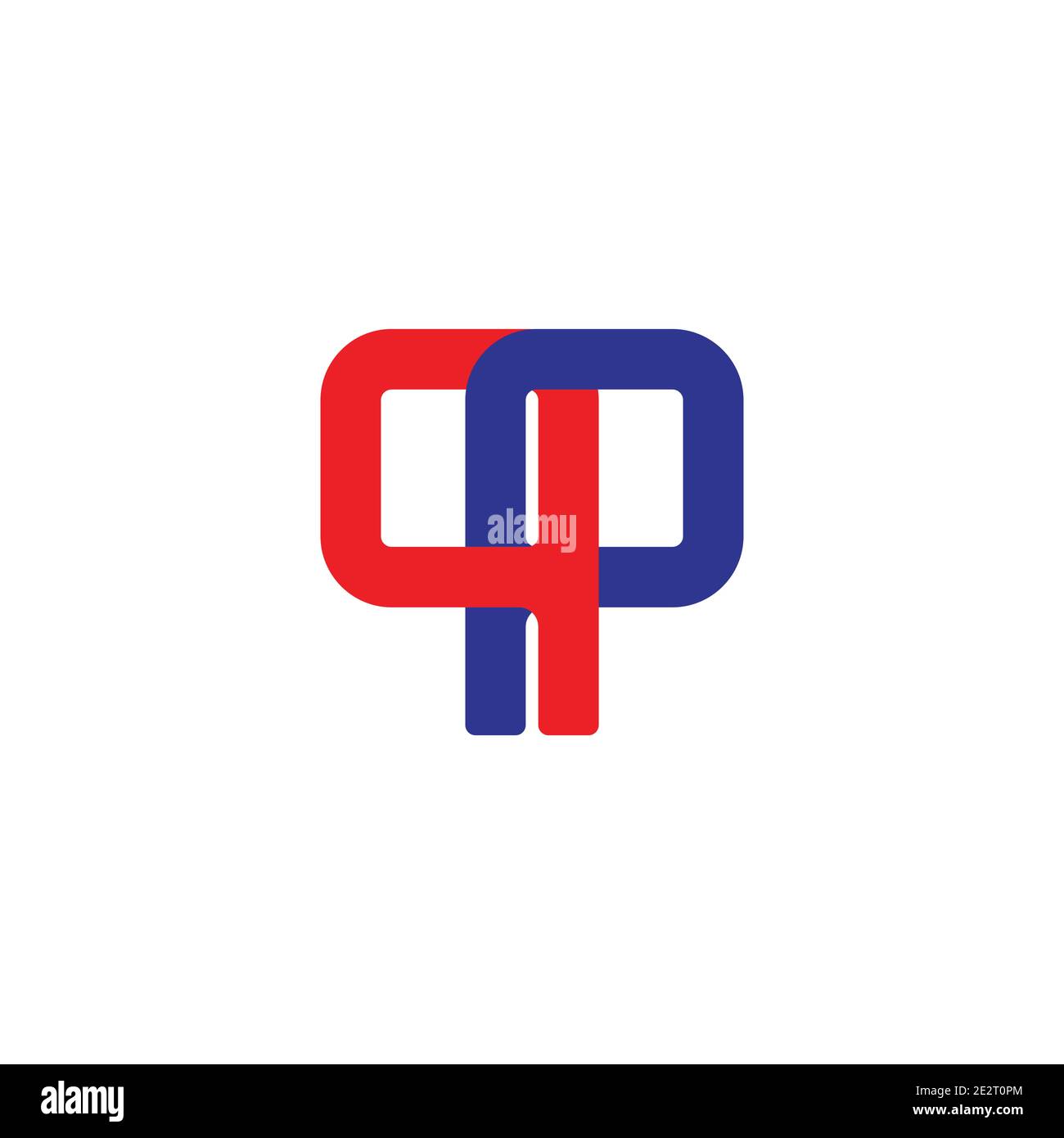 letter pp simple linked geometric colorful logo vector Stock Vector