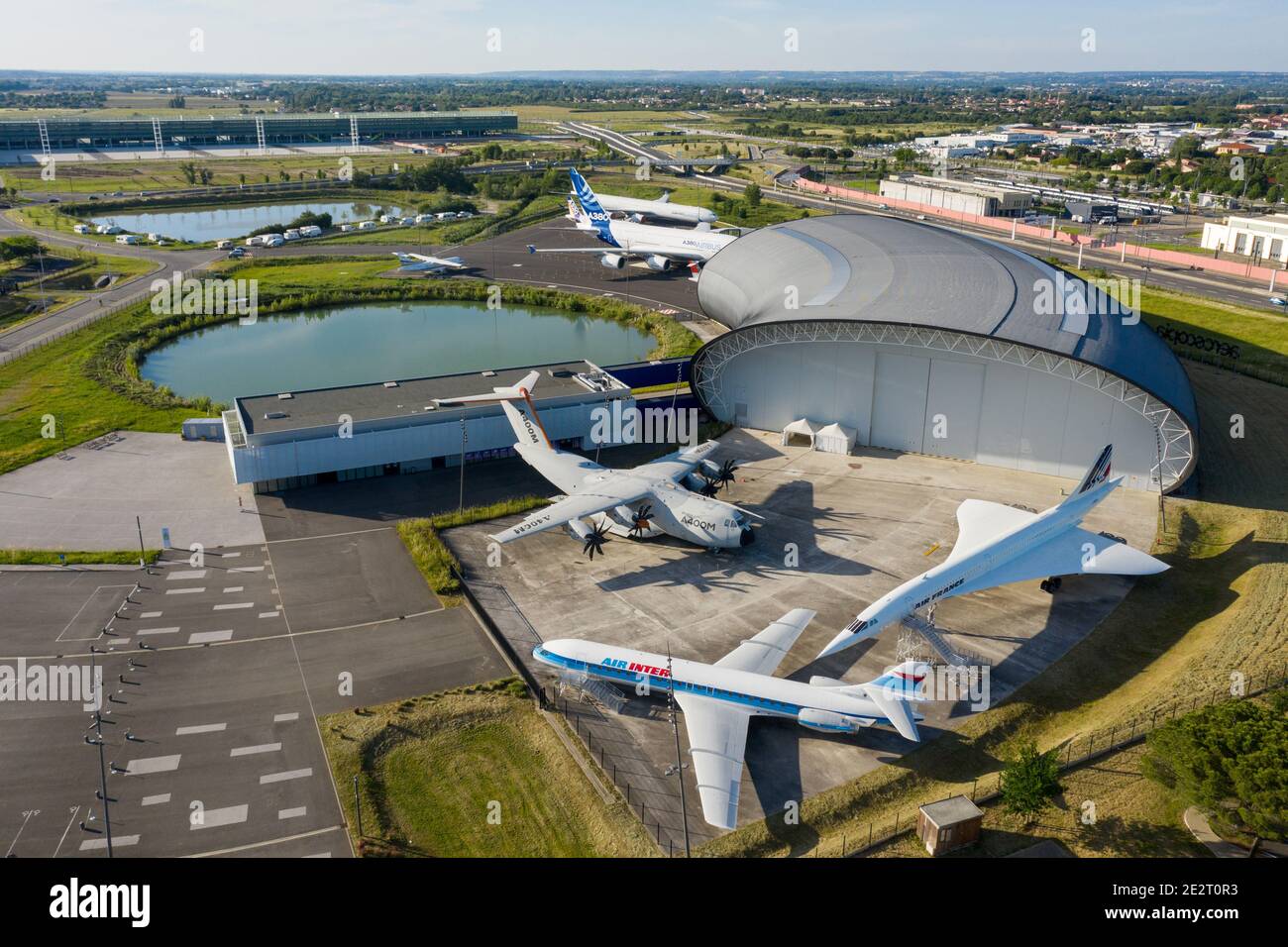 Blagnac, franceBlagnac (south of France): aerial view of the Aeroscopia Aviation Museum Stock Photo