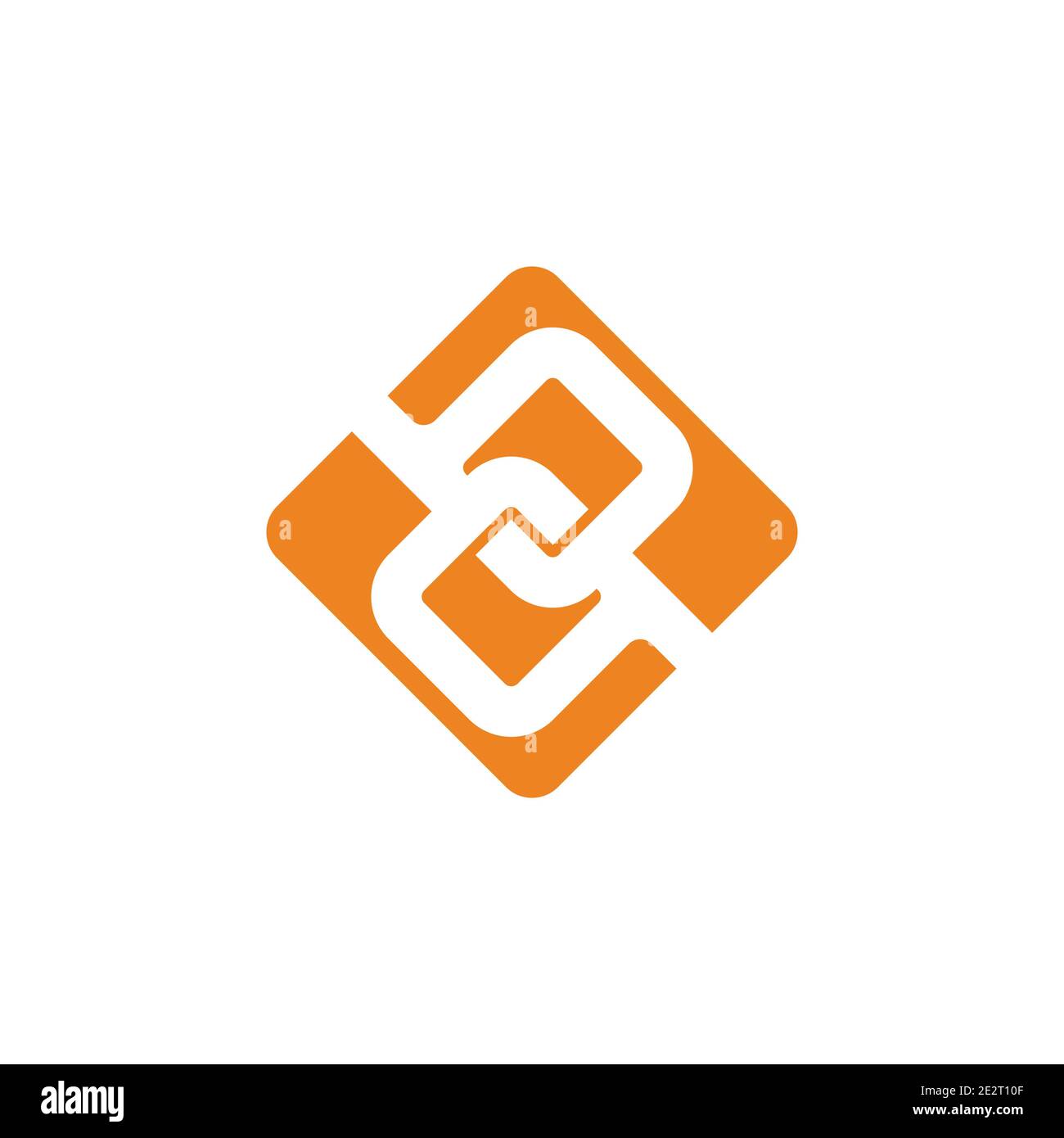 letter qb abstract negative space geometric overlap square logo vector Stock Vector