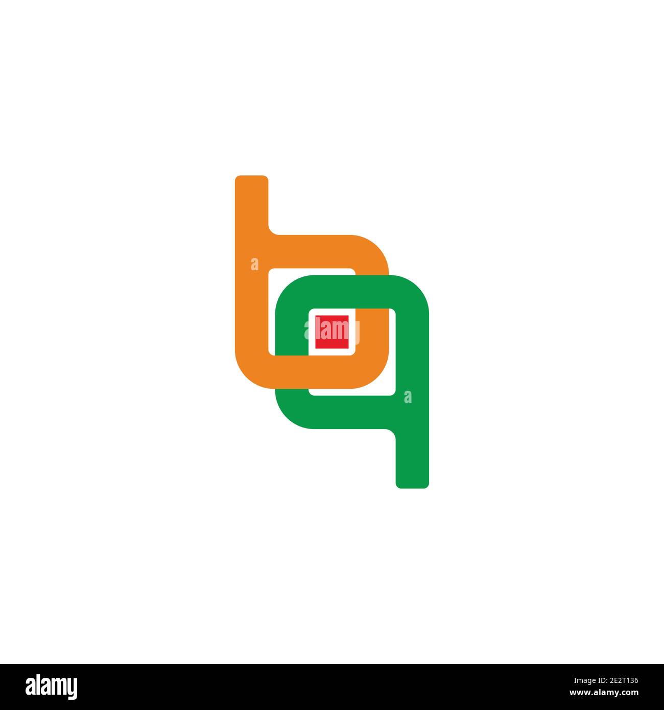 letter bq linked geometric dot square colorful logo vector Stock Vector