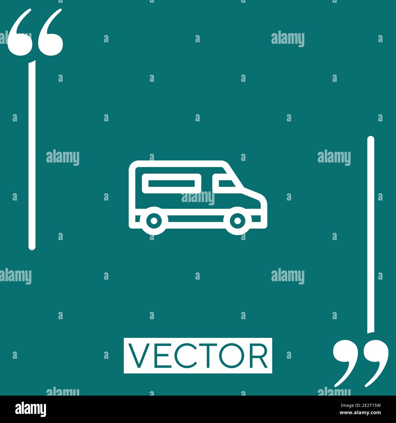 mini van vector icon Linear icon. Editable stroke line Stock Vector