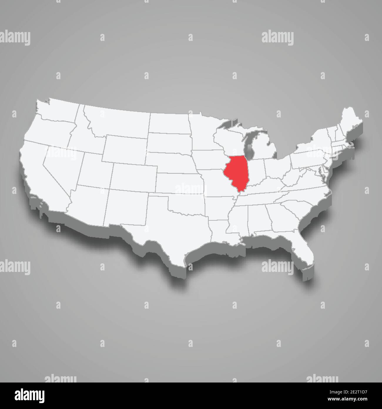 Illinois state location within United States 3d isometric map Stock Vector Image & Art Alamy