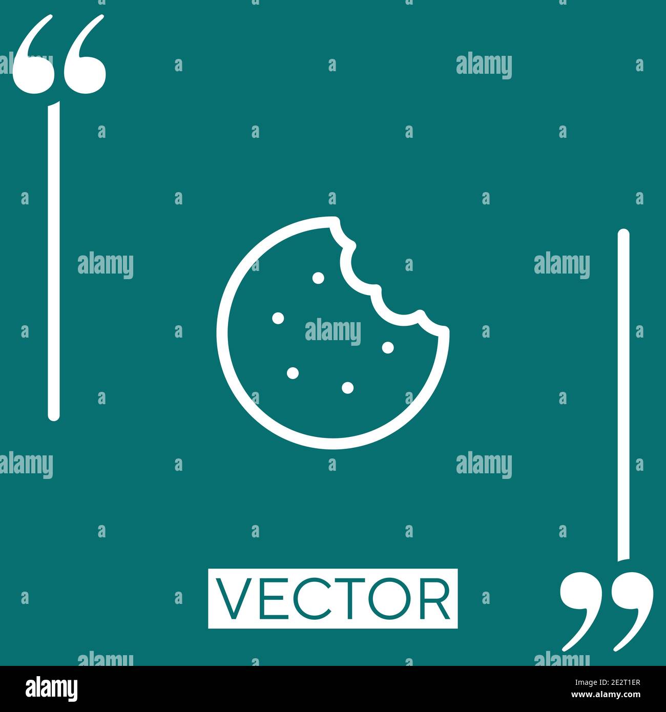 marie biscuit with bite vector icon Linear icon. Editable stroke line Stock Vector