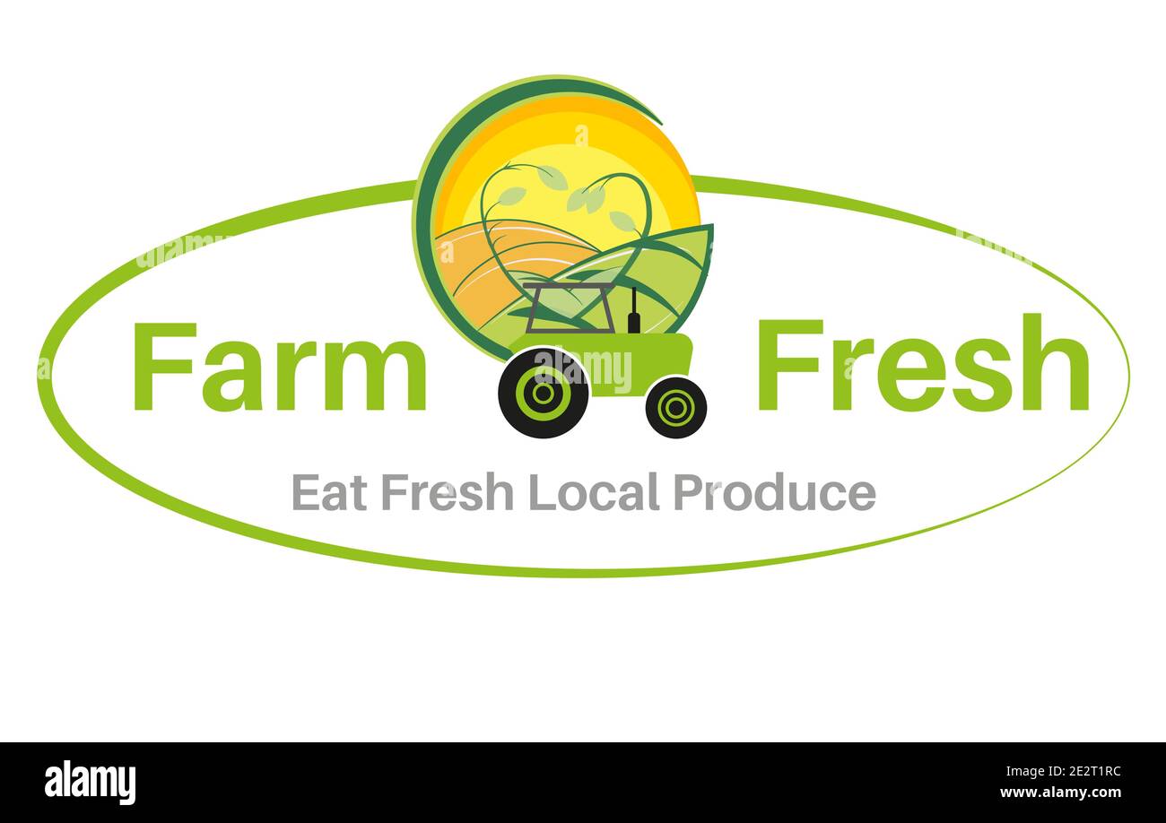 Eat Local produce fresh from farm to fork vector illustration on a white background - Sustainable local food concept Stock Vector