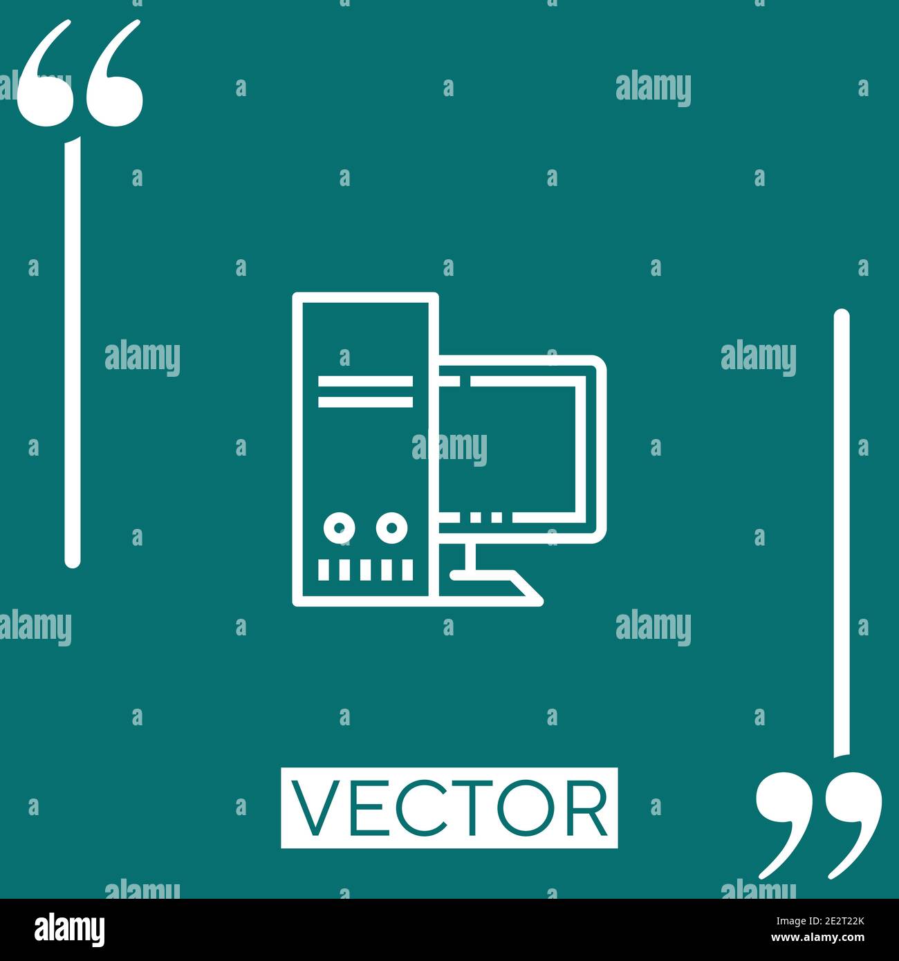 workstation vector icon Linear icon. Editable stroke line Stock Vector ...